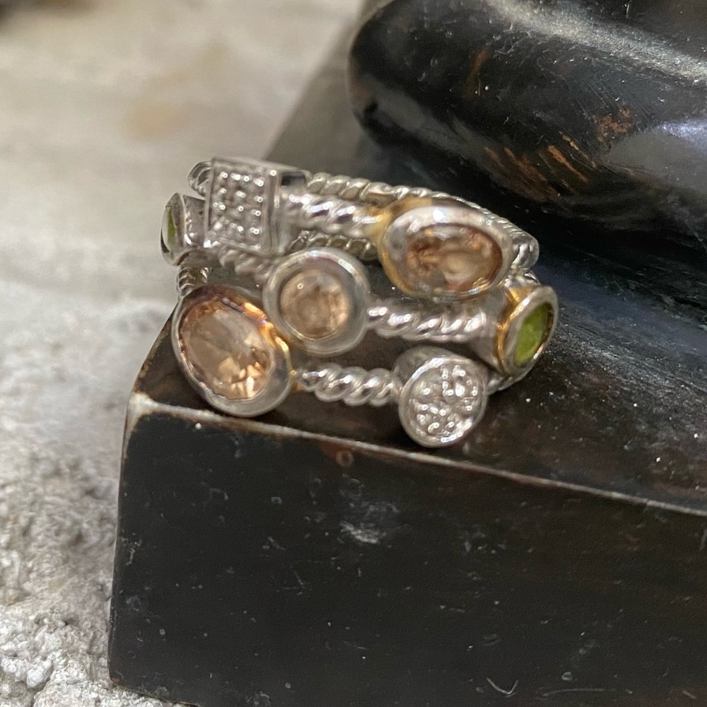 925 Silver Multi Stone Ring - image 6